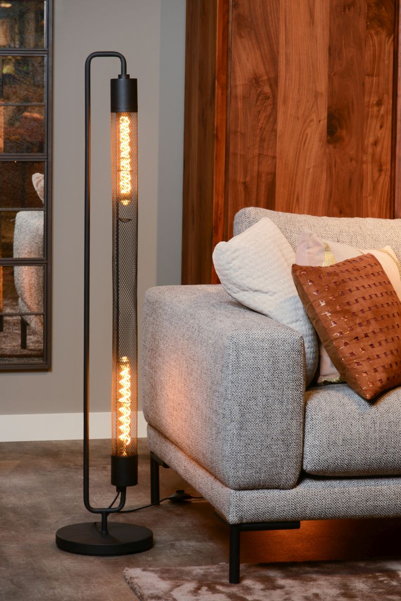 Lucide CALIXT - Stojacia lampa - 2xE27 - Čierna